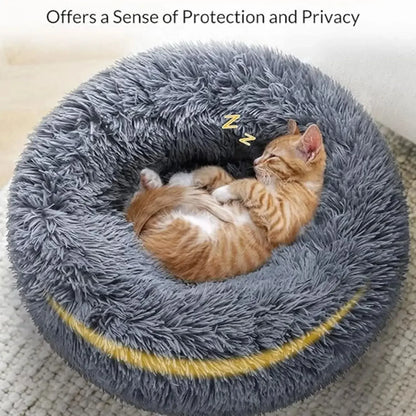 Round Plush Pet Bed 40–90cm for Dogs & Cats