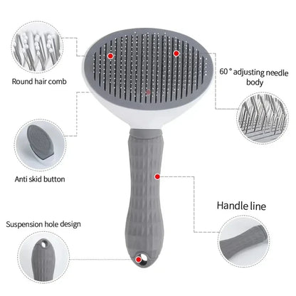 Self-Cleaning Pet Grooming Brush for Dogs & Cats