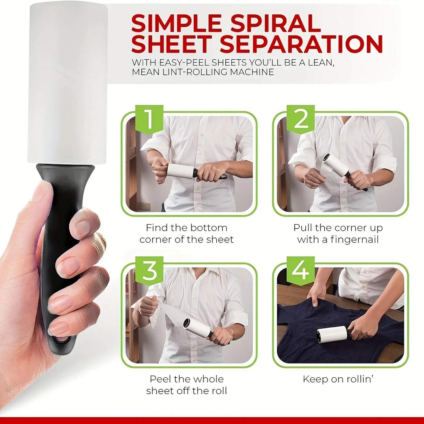 Extra Sticky Lint Roller for Pet Hair Removal 60 Sheets